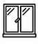 Ein Icon in Form eines Fensters, das die Glas Branche repräsentiert