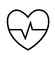 Ein Icon in Form eines Herzen inklusive Herzfrequenz, das die Medizintechnik Brance repräsentiert