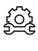 Ein Icon das ein Zahnrad mit einem Werkzeugschlüssel abbildet und die Maschinenbau Branche repräsentiert